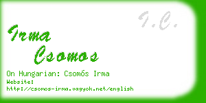 irma csomos business card